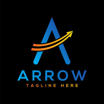 Letter A with Arrow logo design.