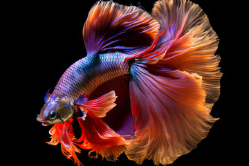 Fototapeta premium Beauty fantasy fighting fish art , Generative Ai 