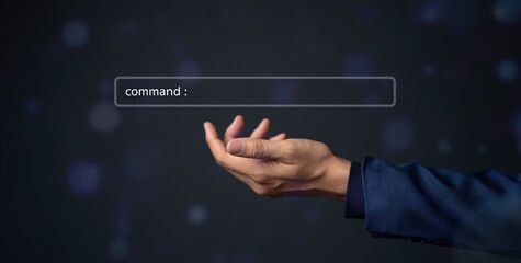 conversation command about robot artificial intelligence (ai). smart technology business, development information assistant software, learning generate online service communication futuristic.