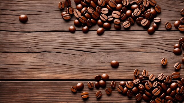 Illustration of coffee beans, Full frame, Background. Generative AI