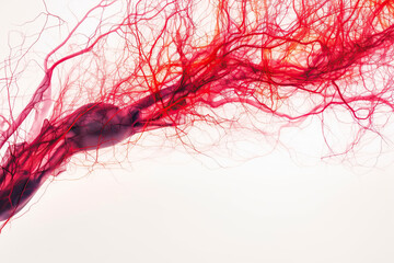 Arteriography, Radiographic examination of blood vessels using a contrast dye injected into the arteries, created with Generative AI