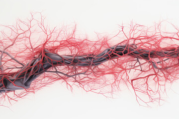 Arteriography, Radiographic examination of blood vessels using a contrast dye injected into the arteries, created with Generative AI