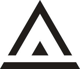 Triangle Icon alphabet letter A logo, triangle shape vector 
