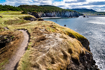 Chance Cove Hiking Trail overlooking the Atlantic Ocean along Canada's East Coast.