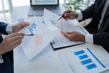 Businessman discussing commercial real estate sector faces risks as financial.	