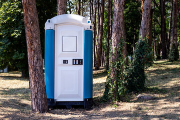 Fototapeta na wymiar Bio toilet in the park