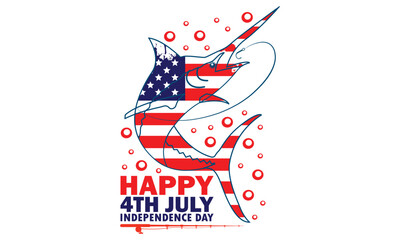 4th of July independence day Fishing t shirts design, Vector graphic, typographic poster or t-shirt. Fishing, Fishing T Shirts, Fishing T Shirt Design, T-shirt Design vector illustration