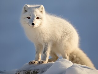 Arctic Fox in the arctic habitat Generative AI