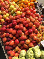 Apple and other fruits in the market.