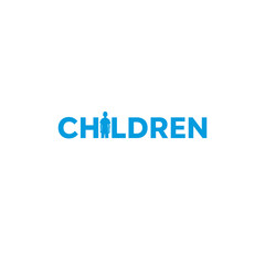 Children wordmark logo - Children figure replacing letter i.