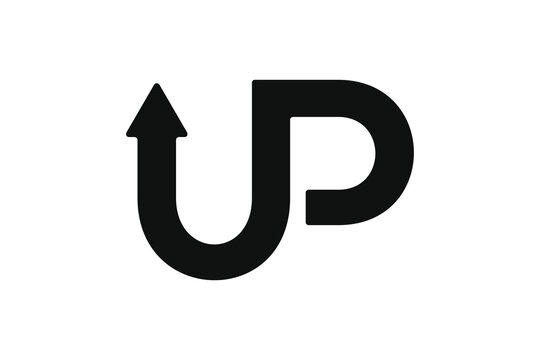 Up text logo design vector icon template