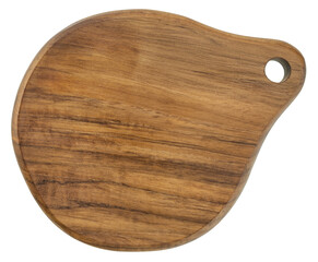 mini wooden cutting board with a handle on transparent background