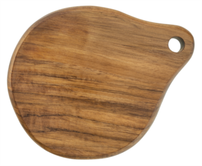 mini wooden cutting board with a handle on transparent background