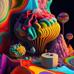 An abstract illustration inspired by psychedelic effects - Artwork 16