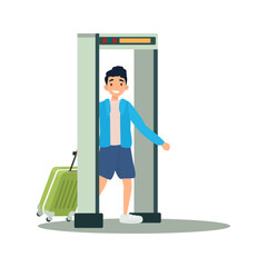 Airport metal detector flat icon. Colored vector element from airport collection. Creative Airport metal detector icon for web design, templates and infographics.