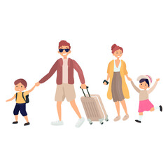 Family travel flat icon. Colored vector element from airport collection. Creative Family travel icon for web design, templates and infographics.
