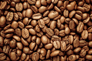 coffee beans close up or coffee bean background.