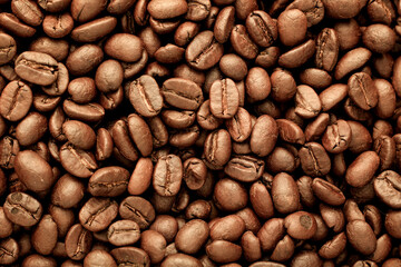 coffee beans close up or coffee bean background.