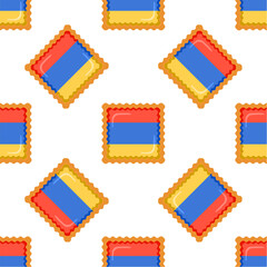 Pattern cookie with flag country Armenia in tasty biscuit