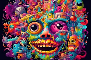 Vibrant Candycore Face Illustration 