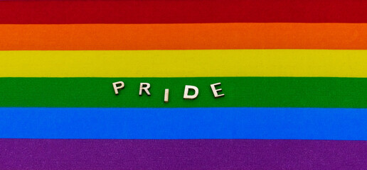 Pride flag -LGBTQ+ 2SLGBTQ+ communities with pride word 