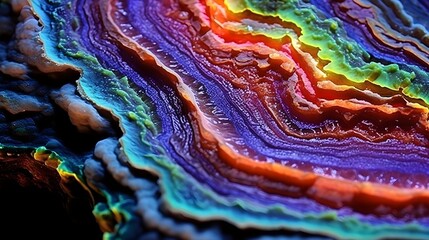 Cleosup detail of a colorful geode created with Generative AI technology - obrazy, fototapety, plakaty