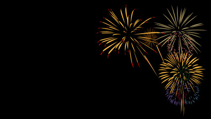 Festival Vector Fireworks on Black backgrounds