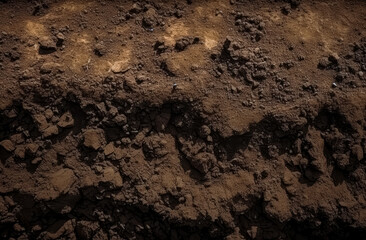 Compost dirt soil agricultural wallpaper, dirt texture in the style of national geographic. Generative Ai.