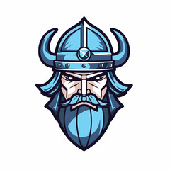 Blue Ice Viking Esports Logo Mascot Vector Illustration