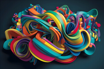 abstract colourful 3D wavy background