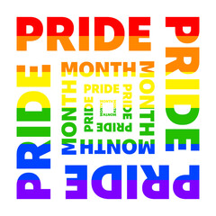Pride Month Typography Poster. Vector Illustration of Modern Conceptual Promotion. Gay and LGBT Support.