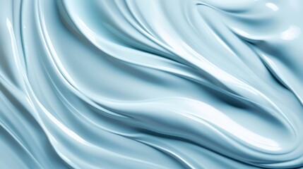 Obraz premium cream texture on pastel blue background, illustration for product presentation template, copy space. Ai generative
