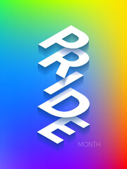 Pride Month Gradient Poster. Vector Illustration of Modern Conceptual Promotion. Gay and LGBT Support.