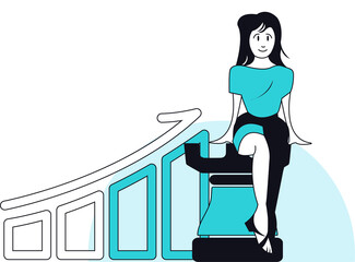 Background Business Strategy Concept 
Women, Success, Businesswoman, cartoon