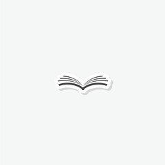 Open book sticker icon isolated on white