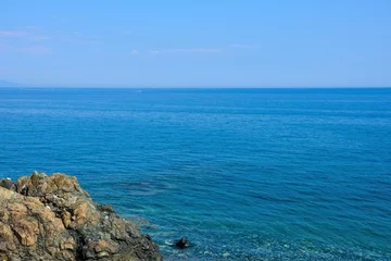 Foto op Plexiglas the coast and the sea between cogoleto and varazze liguria italy © maudanros