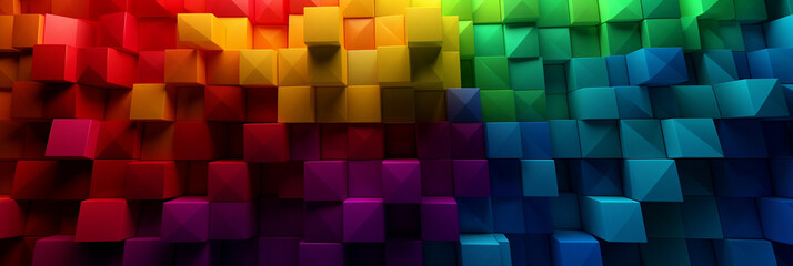 colorful 3d background structure, banner, generative AI