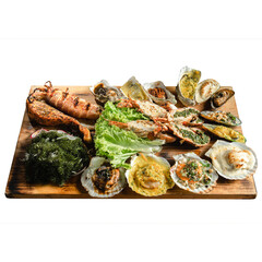 Transparent background of seafood