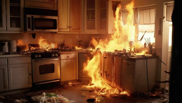 Kitchen on fire 