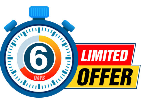 offerta limitata cronografo cronometro fondo trasparente isolato giorno 6