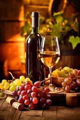 Fototapeta na wymiar space copy alcohol background grape glass wine winery food beverage drink bottle. Generative AI.