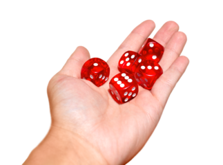 Set dice cubes composition with points