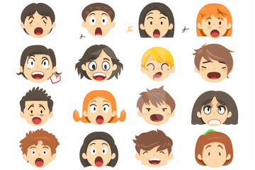 cartoon, pattern, vector, icon, people, illustration, set, seamless, boy, animal, child, character, face, wallpaper, symbol, fun, design, baby, kid, skull, art, funny, color, children, smile