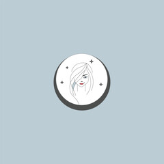 beauty salon template simple  design logo stock vector illustration 