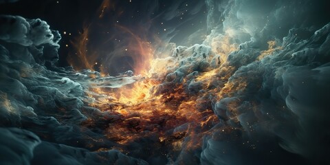 Fototapeta na wymiar AI Generated. AI Generative. Illustration of holi smoke abstract graphic art with space galaxy cosmos inspirational vibe. Graphic Art