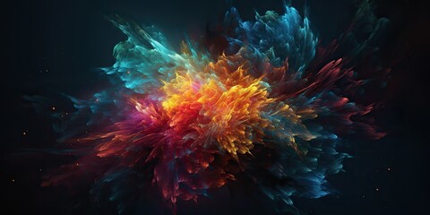 Obraz premium AI Generated. AI Generative. Illustration of holi smoke abstract graphic art with space galaxy cosmos inspirational vibe. Graphic Art