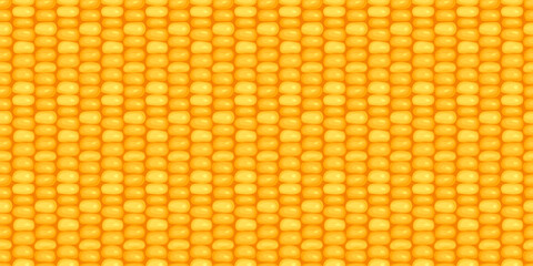 Corn kernels, seeds, grains, texture seamless pattern design. Fresh maize cob background, banner - 610370119