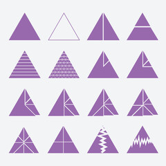 16 triangle set template design vector