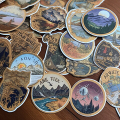 Fototapeta premium set of sticker