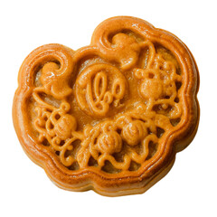 Detail moon cake isolated on white background